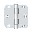 Deltana [S35R5HD26] Steel Door Butt Hinge - Residential - Heavy Duty - 5/8" Radius Corner - Polished Chrome Finish - Pair - 3 1/2" H x 3 1/2" W