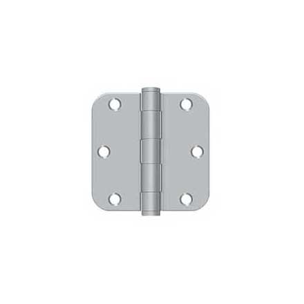 Deltana [S35R5HD26D] Steel Door Butt Hinge - Residential - Heavy Duty - 5/8&quot; Radius Corner - Brushed Chrome Finish - Pair - 3 1/2&quot; H x 3 1/2&quot; W