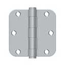 Deltana [S35R5HD26D] Steel Door Butt Hinge - Residential - Heavy Duty - 5/8&quot; Radius Corner - Brushed Chrome Finish - Pair - 3 1/2&quot; H x 3 1/2&quot; W