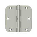 Deltana [S35R5N15] Steel Door Butt Hinge - Residential - 5/8" Radius Corner - Non-Removable Pin - Brushed Nickel Finish - Pair - 3 1/2" H x 3 1/2" W