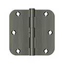 Deltana [S35R5N15A] Steel Door Butt Hinge - Residential - 5/8&quot; Radius Corner - Non-Removable Pin - Antique Nickel Finish - Pair - 3 1/2&quot; H x 3 1/2&quot; W