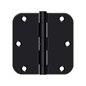 Deltana [S35R5N1B] Steel Door Butt Hinge - Residential - 5/8" Radius Corner - Non-Removable Pin - Paint Black Finish - Pair - 3 1/2" H x 3 1/2" W