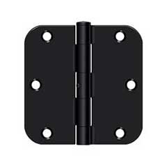 Deltana [S35R5N1B] Steel Door Butt Hinge - Residential - 5/8&quot; Radius Corner - Non-Removable Pin - Paint Black Finish - Pair - 3 1/2&quot; H x 3 1/2&quot; W