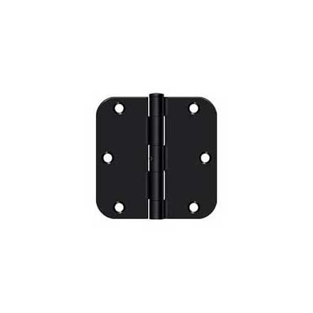 Deltana [S35R5N1B] Steel Door Butt Hinge - Residential - 5/8&quot; Radius Corner - Non-Removable Pin - Paint Black Finish - Pair - 3 1/2&quot; H x 3 1/2&quot; W