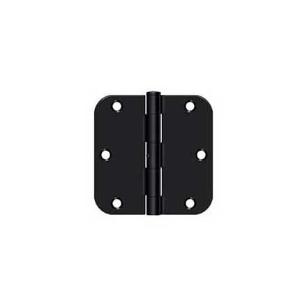 Deltana [S35R5N1B] Steel Door Butt Hinge - Residential - 5/8&quot; Radius Corner - Non-Removable Pin - Paint Black Finish - Pair - 3 1/2&quot; H x 3 1/2&quot; W