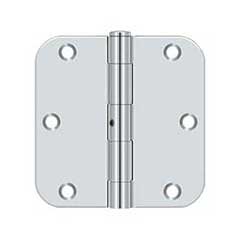 Deltana [S35R5N26] Steel Door Butt Hinge - Residential - 5/8&quot; Radius Corner - Non-Removable Pin - Polished Chrome Finish - Pair - 3 1/2&quot; H x 3 1/2&quot; W