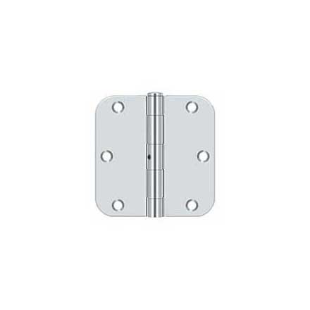 Deltana [S35R5N26] Steel Door Butt Hinge - Residential - 5/8&quot; Radius Corner - Non-Removable Pin - Polished Chrome Finish - Pair - 3 1/2&quot; H x 3 1/2&quot; W