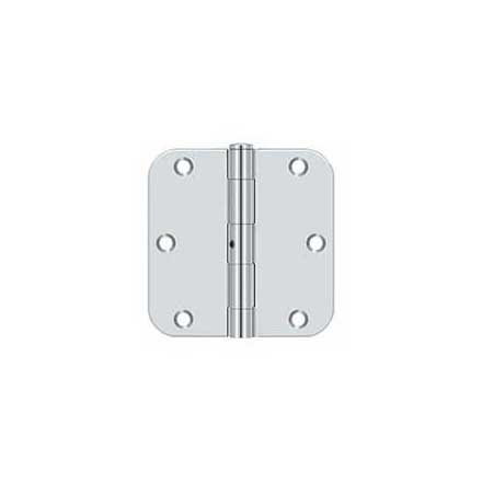 Deltana [S35R5N26] Steel Door Butt Hinge - Residential - 5/8&quot; Radius Corner - Non-Removable Pin - Polished Chrome Finish - Pair - 3 1/2&quot; H x 3 1/2&quot; W