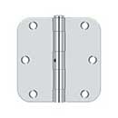 Deltana [S35R5N26] Steel Door Butt Hinge - Residential - 5/8&quot; Radius Corner - Non-Removable Pin - Polished Chrome Finish - Pair - 3 1/2&quot; H x 3 1/2&quot; W