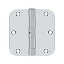 Deltana [S35R5N26] Steel Door Butt Hinge - Residential - 5/8&quot; Radius Corner - Non-Removable Pin - Polished Chrome Finish - Pair - 3 1/2&quot; H x 3 1/2&quot; W