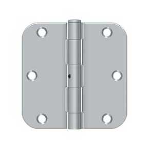 Deltana [S35R5N26D] Steel Door Butt Hinge - Residential - 5/8" Radius Corner - Non-Removable Pin - Brushed Chrome Finish - Pair - 3 1/2" H x 3 1/2" W