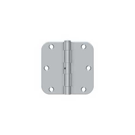 Deltana [S35R5N26D] Steel Door Butt Hinge - Residential - 5/8&quot; Radius Corner - Non-Removable Pin - Brushed Chrome Finish - Pair - 3 1/2&quot; H x 3 1/2&quot; W