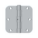 Deltana [S35R5N26D] Steel Door Butt Hinge - Residential - 5/8" Radius Corner - Non-Removable Pin - Brushed Chrome Finish - Pair - 3 1/2" H x 3 1/2" W