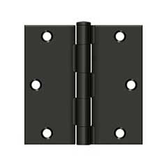 Deltana [S35U10B-R] Steel Door Butt Hinge - Residential - Square Corner - Oil Rubbed Bronze Finish - Pair - 3 1/2&quot; H x 3 1/2&quot; W