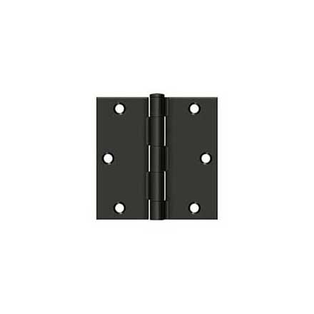 Deltana [S35U10B-R] Steel Door Butt Hinge - Residential - Square Corner - Oil Rubbed Bronze Finish - Pair - 3 1/2&quot; H x 3 1/2&quot; W