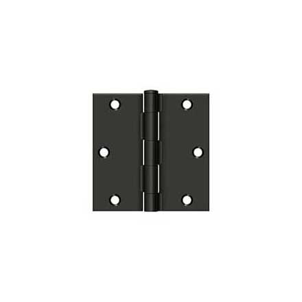 Deltana [S35U10B-R] Steel Door Butt Hinge - Residential - Square Corner - Oil Rubbed Bronze Finish - Pair - 3 1/2&quot; H x 3 1/2&quot; W