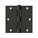 Deltana [S35U10B-R] Steel Door Butt Hinge - Residential - Square Corner - Oil Rubbed Bronze Finish - Pair - 3 1/2&quot; H x 3 1/2&quot; W