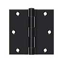 Deltana [S35U1B-R] Steel Door Butt Hinge - Residential - Square Corner - Paint Black Finish - Pair - 3 1/2" H x 3 1/2" W