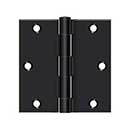 Deltana [S35U1B-R] Steel Door Butt Hinge - Residential - Square Corner - Paint Black Finish - Pair - 3 1/2&quot; H x 3 1/2&quot; W