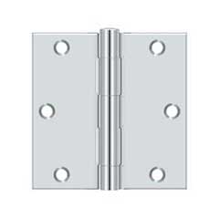 Deltana [S35U26-R] Steel Door Butt Hinge - Residential - Square Corner - Polished Chrome Finish - Pair - 3 1/2&quot; H x 3 1/2&quot; W
