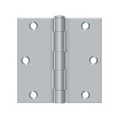 Deltana [S35U26D-R] Steel Door Butt Hinge - Residential - Square Corner - Brushed Chrome Finish - Pair - 3 1/2&quot; H x 3 1/2&quot; W