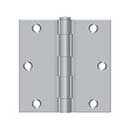 Deltana [S35U26D-R] Steel Door Butt Hinge - Residential - Square Corner - Brushed Chrome Finish - Pair - 3 1/2&quot; H x 3 1/2&quot; W