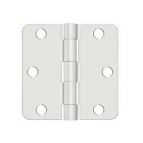 Deltana [S33R4USPW] Steel Door Butt Hinge - Residential - 1/4" Radius Corner - Prime White Finish - Pair - 3" H x 3" W