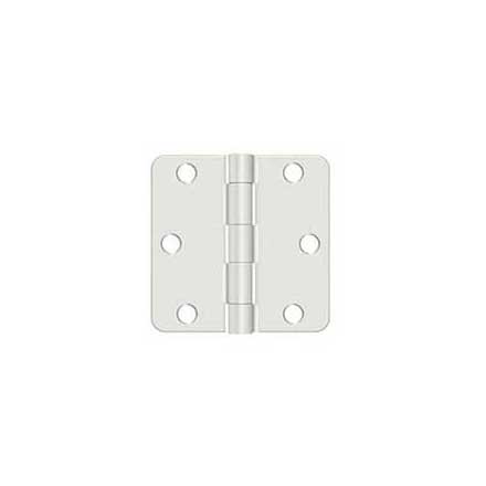 Deltana [S33R4USPW] Steel Door Butt Hinge - Residential - 1/4&quot; Radius Corner - Prime White Finish - Pair - 3&quot; H x 3&quot; W