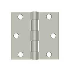 Deltana [S33U15-R] Steel Door Butt Hinge - Residential - Square Corner - Brushed Nickel Finish - Pair - 3&quot; H x 3&quot; W