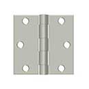 Deltana [S33U15-R] Steel Door Butt Hinge - Residential - Square Corner - Brushed Nickel Finish - Pair - 3&quot; H x 3&quot; W