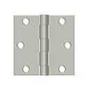 Deltana [S33U15-R] Steel Door Butt Hinge - Residential - Square Corner - Brushed Nickel Finish - Pair - 3&quot; H x 3&quot; W