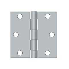 Deltana [S33U26D-R] Steel Door Butt Hinge - Residential - Square Corner - Brushed Chrome Finish - Pair - 3&quot; H x 3&quot; W