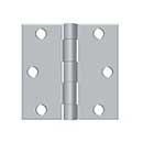 Deltana [S33U26D-R] Steel Door Butt Hinge - Residential - Square Corner - Brushed Chrome Finish - Pair - 3" H x 3" W