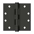 Deltana [S45BBNU10B] Steel Door Butt Hinge - Heavy Duty - Ball Bearing - Non-Removable Pin - Square Corner - Oil Rubbed Bronze Finish - Pair - 4 1/2&quot; H x 4 1/2&quot; W
