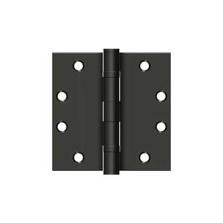 Deltana [S45BBU10B] Steel Door Butt Hinge - Heavy Duty - Ball Bearing - Square Corner - Oil Rubbed Bronze Finish - Pair - 4 1/2" H x 4 1/2" W