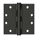 Deltana [S45BBU10B] Steel Door Butt Hinge - Heavy Duty - Ball Bearing - Square Corner - Oil Rubbed Bronze Finish - Pair - 4 1/2" H x 4 1/2" W