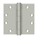 Deltana [S45BBU15] Steel Door Butt Hinge - Heavy Duty - Ball Bearing - Square Corner - Brushed Nickel Finish - Pair - 4 1/2&quot; H x 4 1/2&quot; W