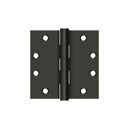 Deltana [S45U10B] Steel Door Butt Hinge - Heavy Duty - Plain Bearing - Square Corner - Oil Rubbed Bronze Finish - Pair - 4 1/2&quot; H x 4 1/2&quot; W