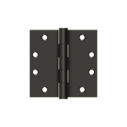 Deltana [S45U10B] Steel Door Butt Hinge - Heavy Duty - Plain Bearing - Square Corner - Oil Rubbed Bronze Finish - Pair - 4 1/2" H x 4 1/2" W