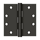 Deltana [S45U10B] Steel Door Butt Hinge - Heavy Duty - Plain Bearing - Square Corner - Oil Rubbed Bronze Finish - Pair - 4 1/2" H x 4 1/2" W