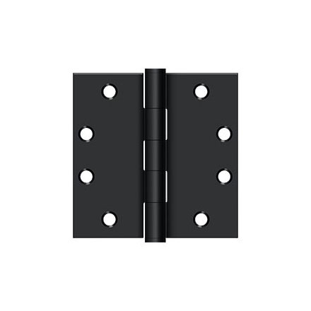 Deltana [S45U1B] Steel Door Butt Hinge - Heavy Duty - Plain Bearing - Square Corner - Paint Black Finish - Pair - 4 1/2&quot; H x 4 1/2&quot; W