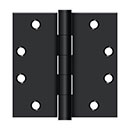 Deltana [S45U1B] Steel Door Butt Hinge - Heavy Duty - Plain Bearing - Square Corner - Paint Black Finish - Pair - 4 1/2&quot; H x 4 1/2&quot; W