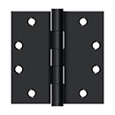 Deltana [S45U1B] Steel Door Butt Hinge - Heavy Duty - Plain Bearing - Square Corner - Paint Black Finish - Pair - 4 1/2" H x 4 1/2" W