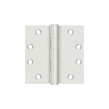 Deltana [S45USPW] Steel Door Butt Hinge - Heavy Duty - Plain Bearing - Square Corner - Prime Coat White Finish - Pair - 4 1/2&quot; H x 4 1/2&quot; W