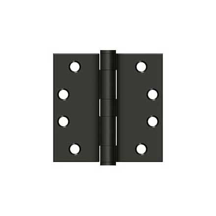 Deltana [S44HD10B] Steel Door Butt Hinge - Heavy Duty - Plain Bearing - Square Corner - Oil Rubbed Bronze Finish - Pair - 4" H x 4" W