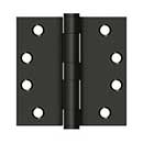 Deltana [S44HD10B] Steel Door Butt Hinge - Heavy Duty - Plain Bearing - Square Corner - Oil Rubbed Bronze Finish - Pair - 4" H x 4" W