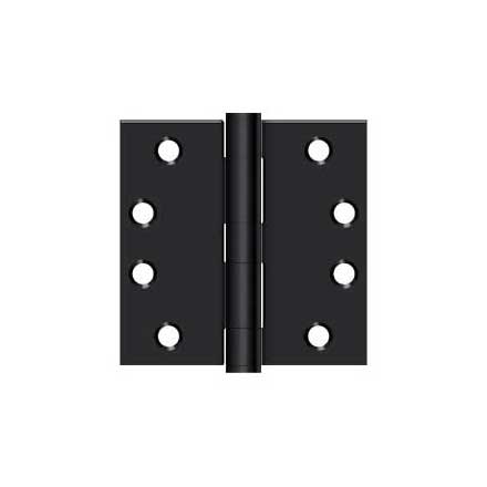Deltana [S44HD1B] Steel Door Butt Hinge - Heavy Duty - Plain Bearing - Square Corner - Paint Black Finish - Pair - 4&quot; H x 4&quot; W