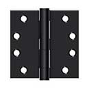 Deltana [S44HD1B] Steel Door Butt Hinge - Heavy Duty - Plain Bearing - Square Corner - Paint Black Finish - Pair - 4" H x 4" W