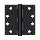 Deltana [S44HD1B] Steel Door Butt Hinge - Heavy Duty - Plain Bearing - Square Corner - Paint Black Finish - Pair - 4&quot; H x 4&quot; W