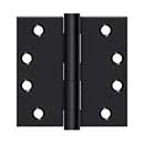 Deltana [S44HD1B] Steel Door Butt Hinge - Heavy Duty - Plain Bearing - Square Corner - Paint Black Finish - Pair - 4&quot; H x 4&quot; W